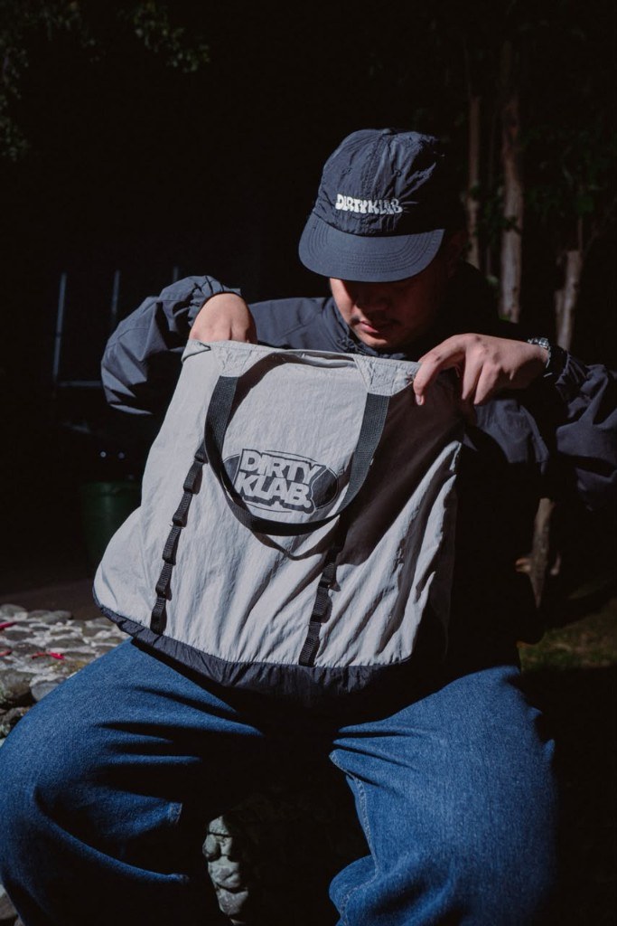 DIRTY KLAB tote bag — lifestyle lookbook